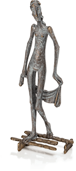 Bronzefigur »Mädchen mit Tuch« von Kurtfritz Handel
