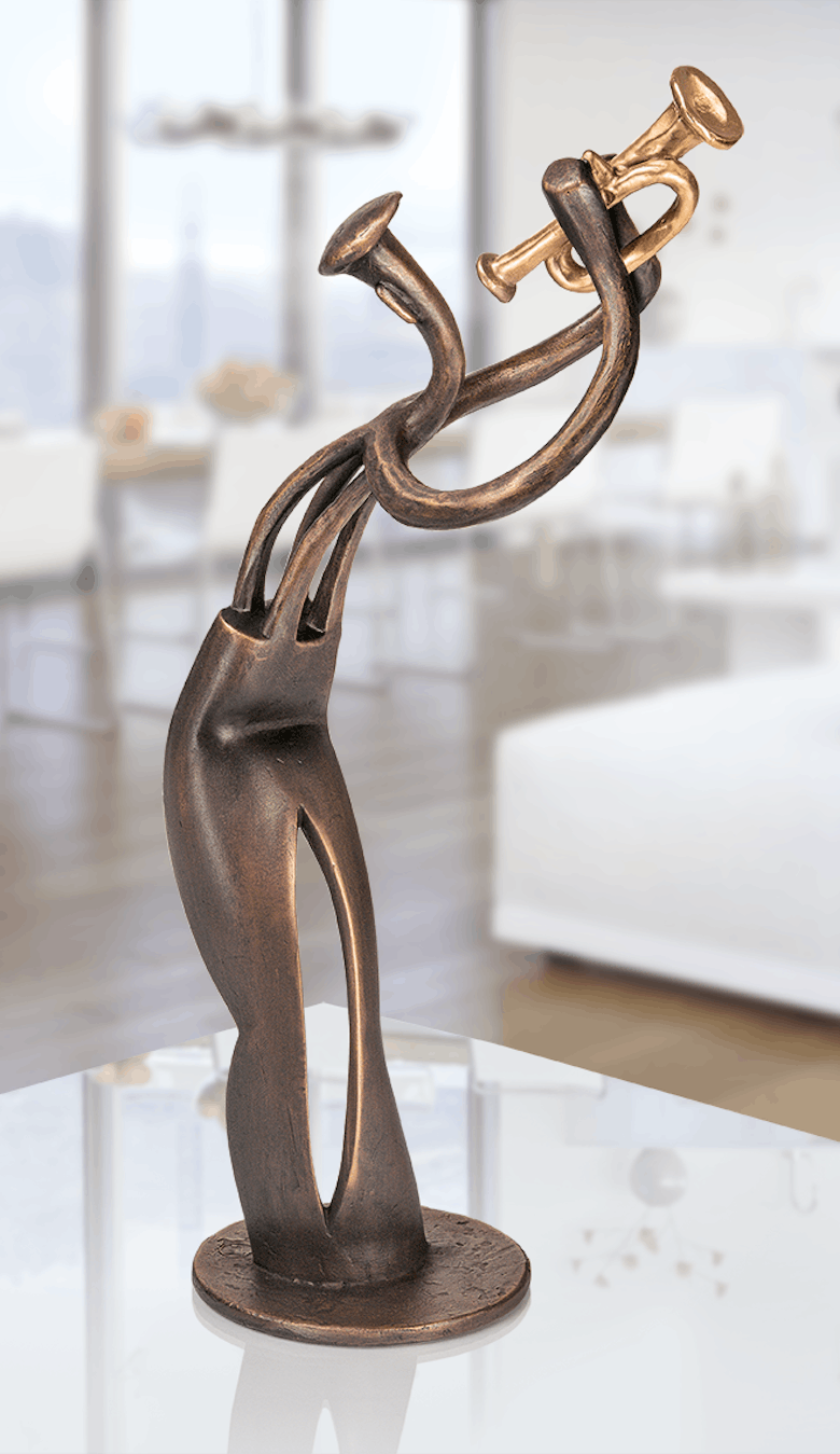 Bronzefigur »Trompetenspieler« von Kurtfritz Handel