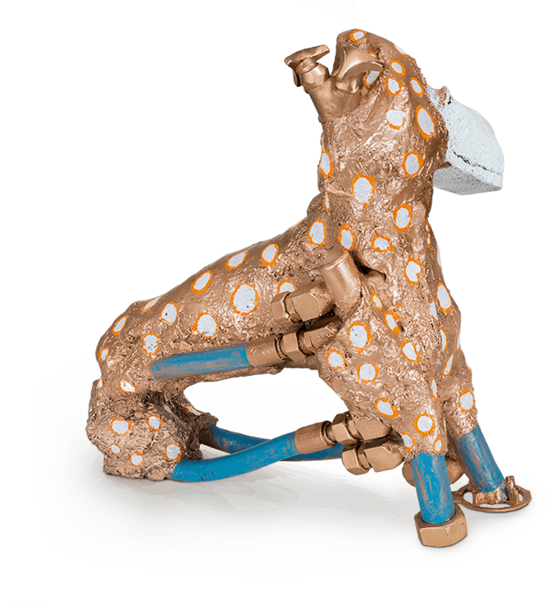 Bronzefigur Dog Machine von Heinz Morszoeck