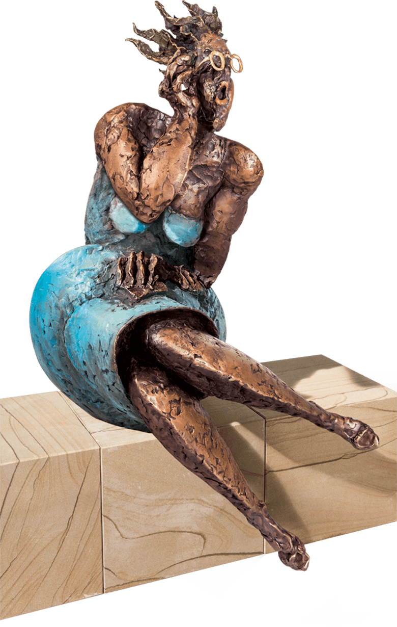 Bronzefigur Unglaublich von Eva Roucka