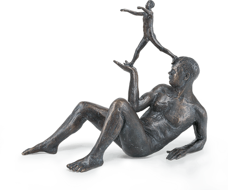 Bronzefigur Was uns denkt, trägt und leitet von Adelbert Heil