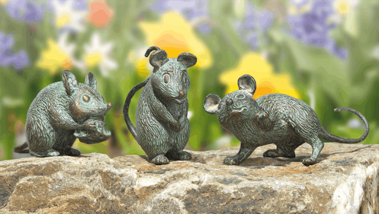 Bronzefigur 3 Mäuse als Set von Atelier Strassacker