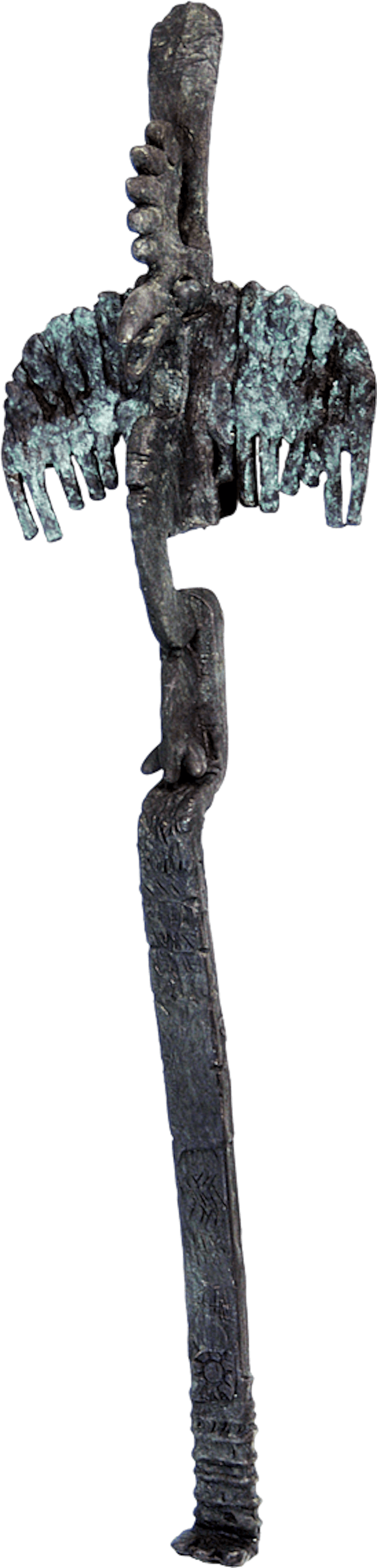 Bronzefigur Totem Anai, hängend von Bettina  Scholl-Sabbatini