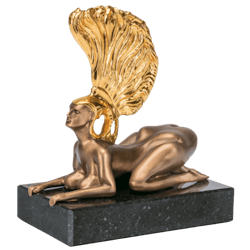 Bronzefigur »Die Sphinx mit dem Goldhelm – Miniatur« von Prof. Ernst Fuchs