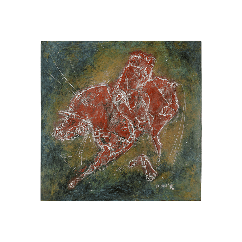 Bronzerelief »Stierkampf« von Nikolaus-Otto Kruch