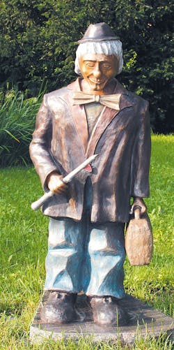 Bronzefigur Clown mit Flöte von Kurt u. Bruno Eggenberger