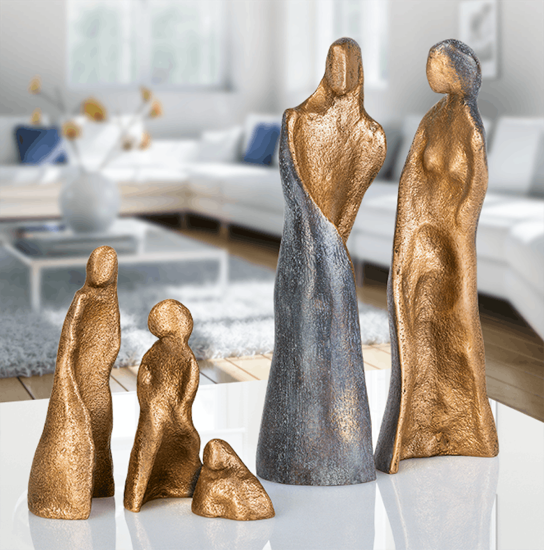 Bronzeskulptur-Familie