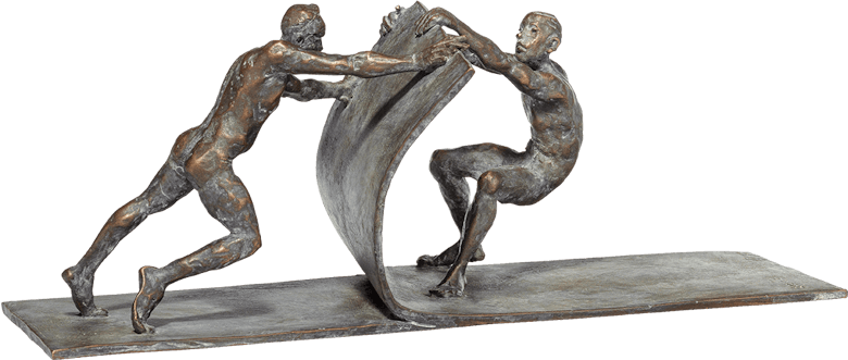 Bronzefigur »Gemeinsam bewegen« von Leo Wirth