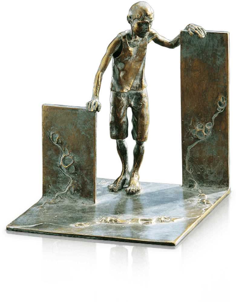 Bronzefigur Der gewagte Schritt von Woytek