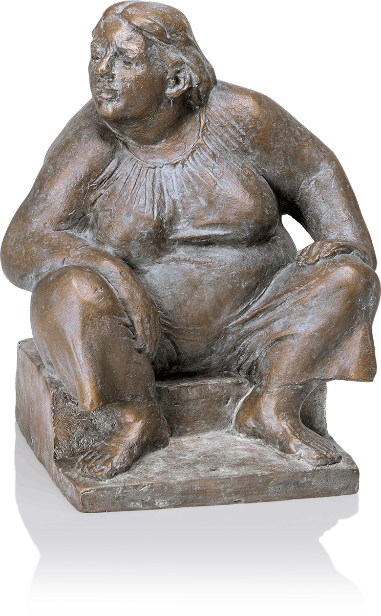 Bronzefigur Hockende von Friedhelm Zilly