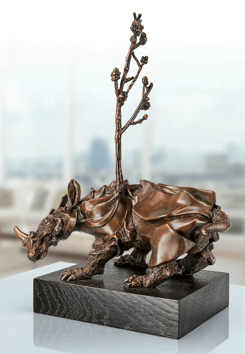Bronzeskulptur-Rhinozeros
