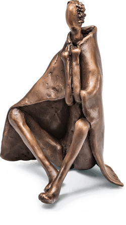 Bronzefigur »Nach dem Bade, sitzend« von Pieter Sohl