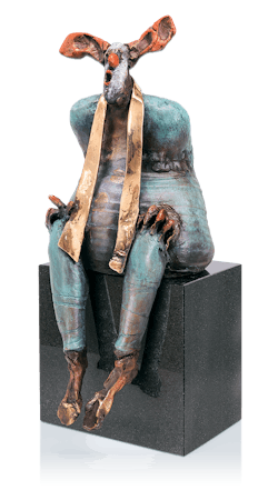 Bronzefigur Clown von Eva Roucka