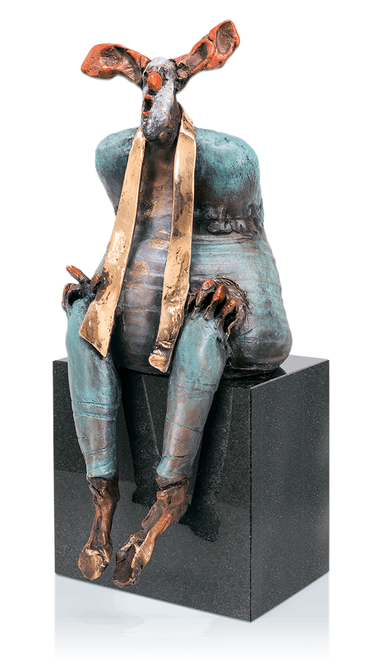 Bronzefigur Clown von Eva Roucka
