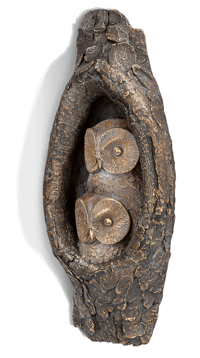 Bronzefigur »Käuzchenpaar« aus dem Atelier Strassacker