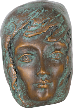 Bronzefigur Festfreude grün von Maria-Luise Bodirsky