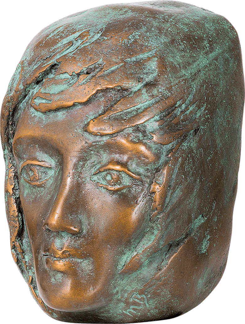 Bronzefigur Festfreude grün von Maria-Luise Bodirsky