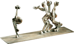 Bronzefigur Faunisches Spiel von Wolfgang Knorr