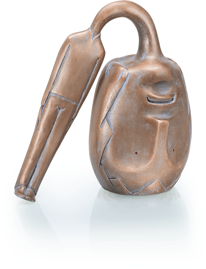 Bronzefigur Testa pesante von Ivar Lardschneider
