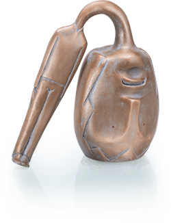 Bronzefigur Testa pesante von Ivar Lardschneider