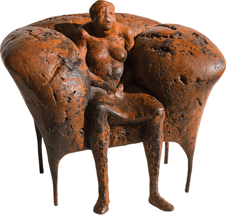 Bronzefigur Ersesselt von Anette Mürdter