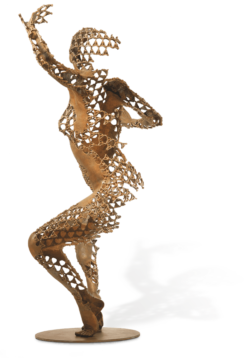 Bronzefigur Dynamic Equilibrium von Sukhi Barber