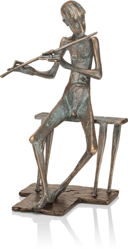 Bronzefigur »Flötenspieler« von Kurtfritz Handel