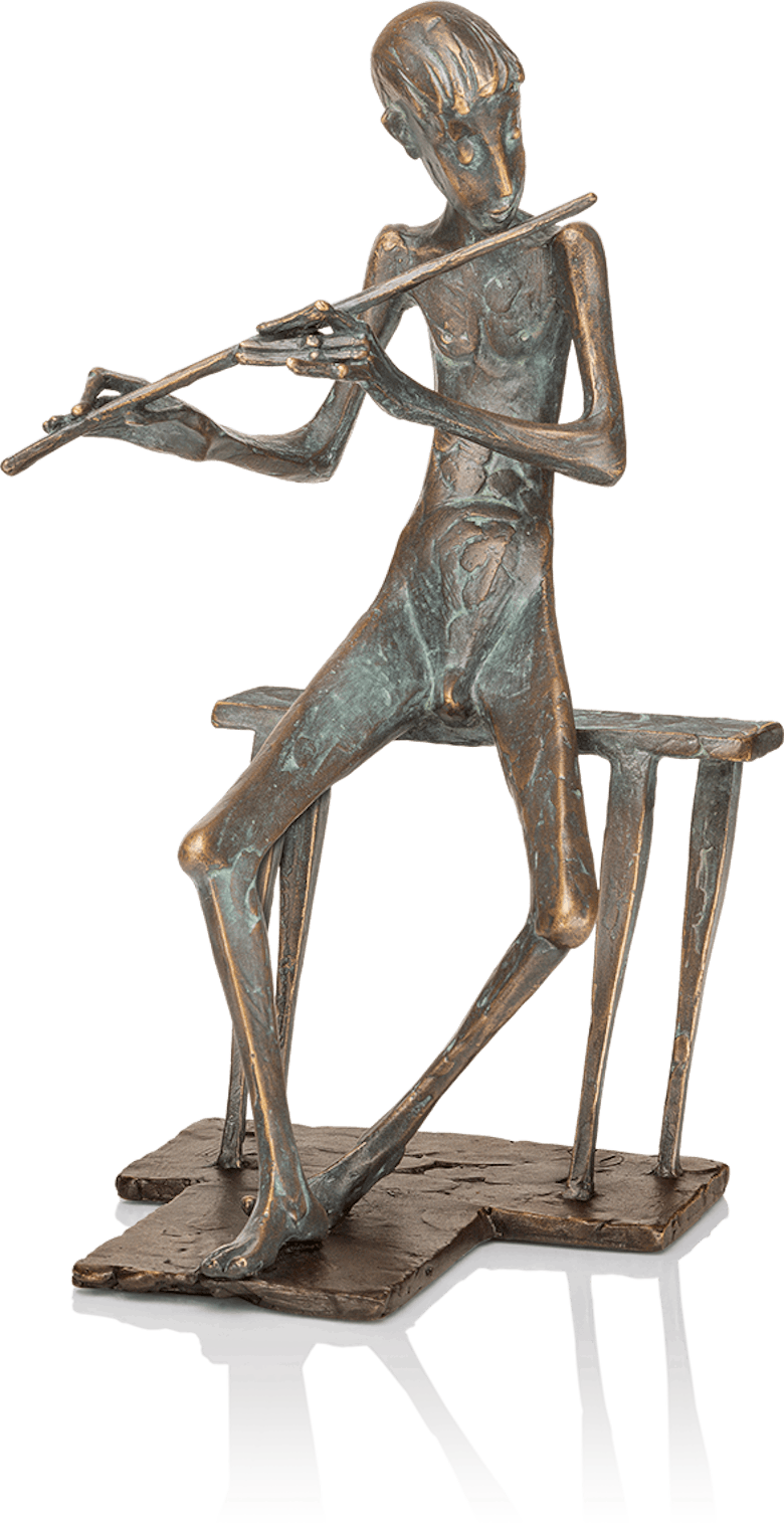 Bronzefigur »Flötenspieler« von Kurtfritz Handel