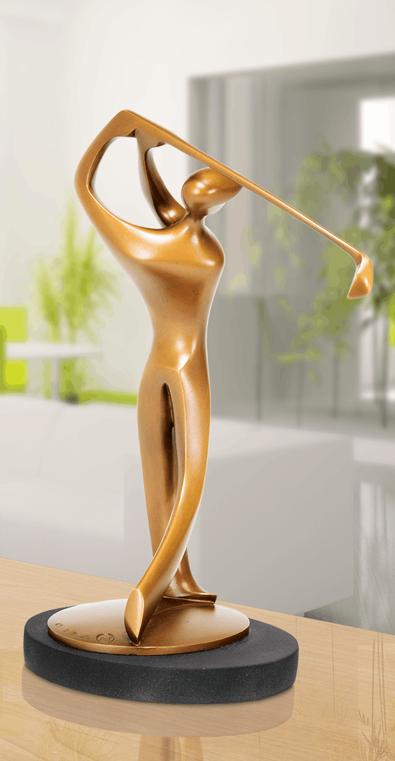 Bronzefigur Golfer von Torsten Mücke