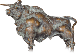 Bronzefigur Stolzer Stier von Waldemar Schröder