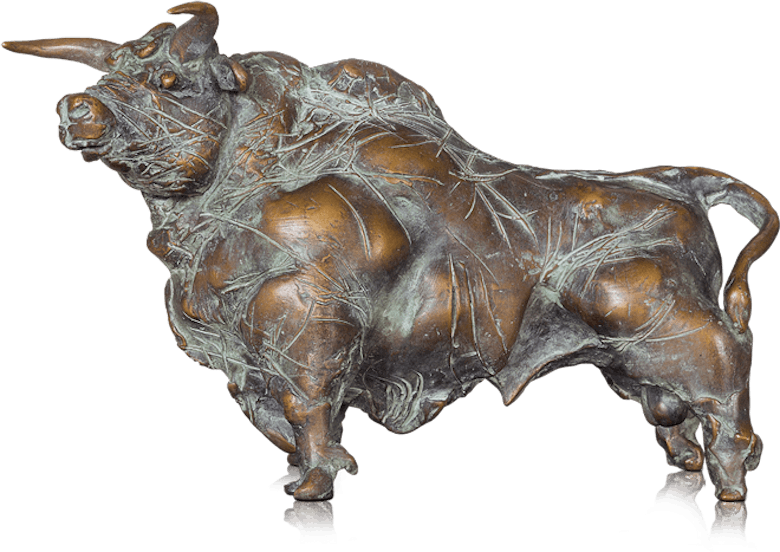 Bronzefigur Stolzer Stier von Waldemar Schröder