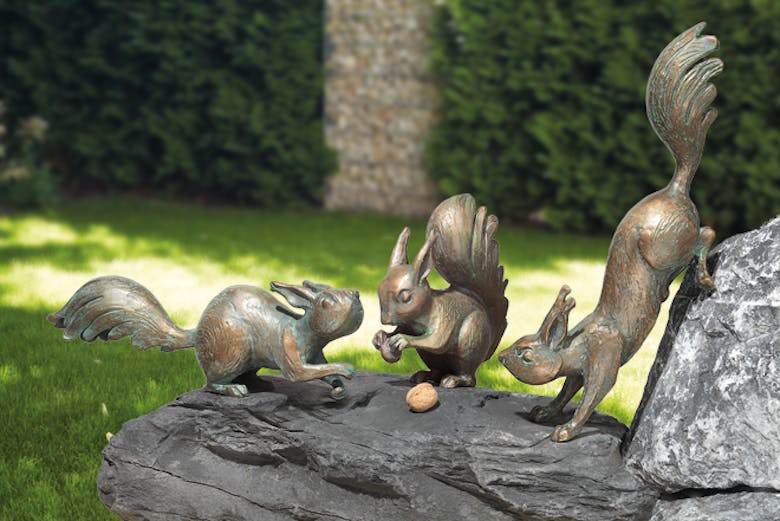 Bronzefigur 3 Eichhörnchen als Set von Atelier Strassacker