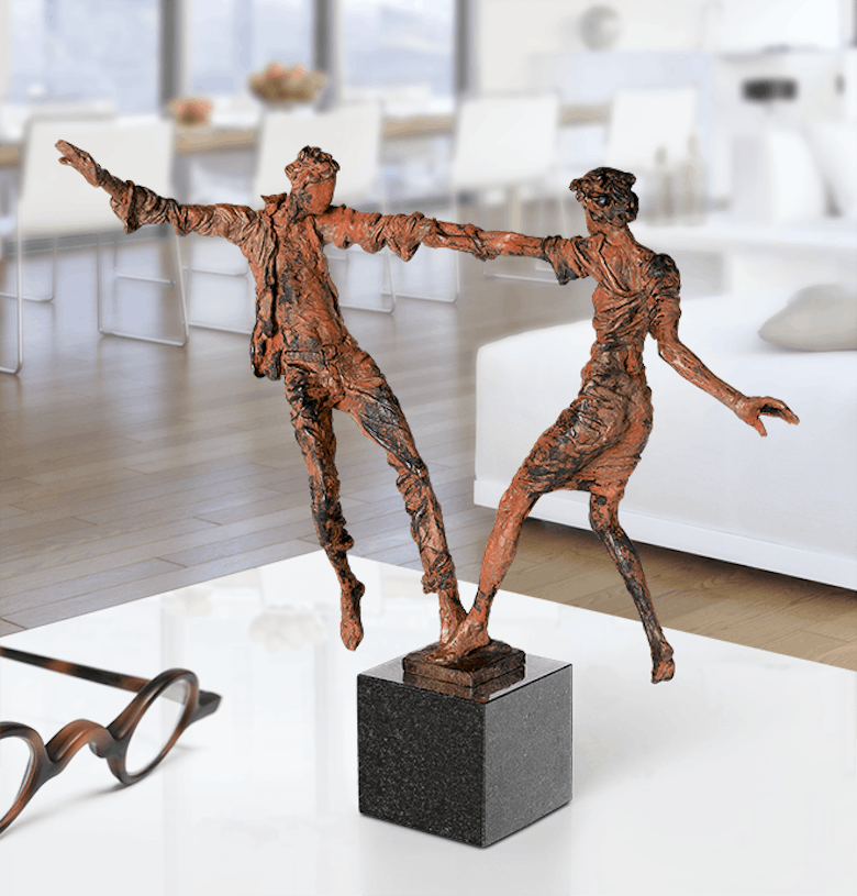 Bronzefigur Liebespaarbalance von Safronov
