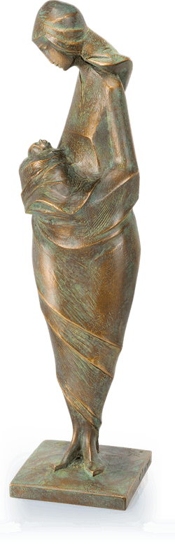 Bronzeskulptur-Mutter-mit-Kind