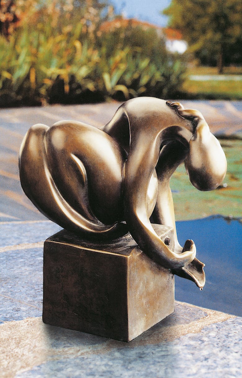 Bronzefigur Wasserschöpferin von Théo Stuttgé