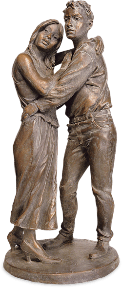 Bronzefigur Liebespaar von Leo Wirth